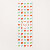 可愛いカラフルハートモノグラム瞑想ヨガマット ヨガマット (正面)