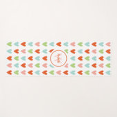 可愛いカラフルハートモノグラム瞑想ヨガマット ヨガマット (正面(横))