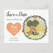 可愛いカラフルバニーラビットウェディングデートを除く 案内ポストカード (正面)