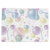 可愛いカラフルバブルパターン ラージペーパーバッグ (裏面)