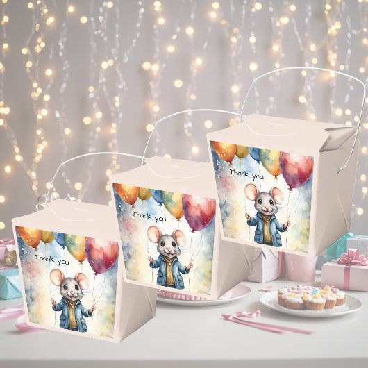 可愛いカラフルバルーン付きカスタムマウス フェイバーボックス