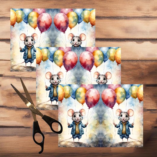 可愛いカラフルバルーン付きカスタムマウス 薄葉紙