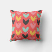 可愛いカラフルバレンタインはパターンを聞く クッション (裏面)