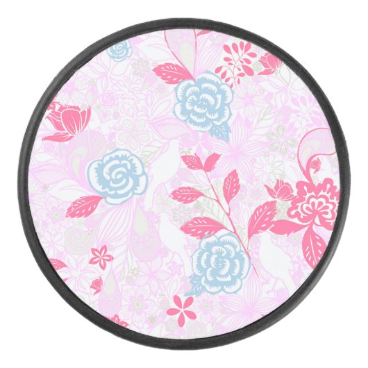 可愛いカラフルパステルフローラルパターンロートップスニーク アイスホッケーパック (正面)