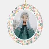 可愛いカラフルパーソナライズされたクリスマスの休日の写真 セラミックオーナメント (左)