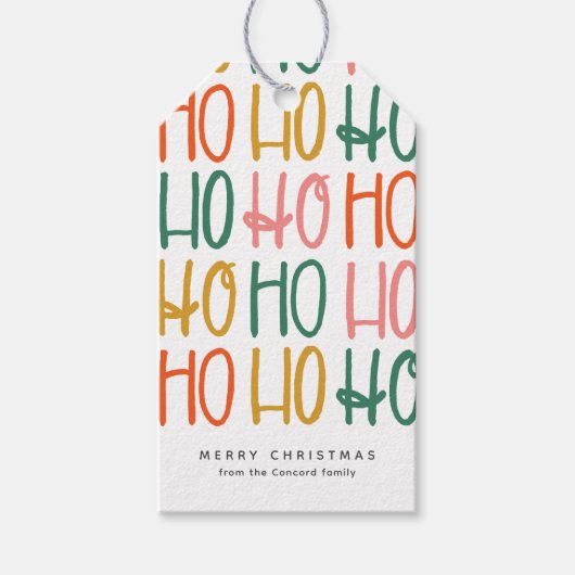 可愛いカラフルパーソナライズされたクリスマス ギフトタグ (正面)