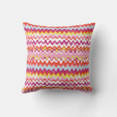 可愛いカラフルピンク赤抽象芸術波パターン ランバークッション (裏面)