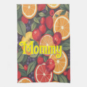 可愛いカラフルフルーツパターン – おもしろい夏デザイン キッチンタオル (縦)