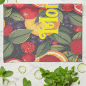 可愛いカラフルフルーツパターン – おもしろい夏デザイン キッチンタオル (折り畳み)