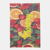 可愛いカラフルフルーツパターン – おもしろい夏デザイン キッチンタオル (縦)