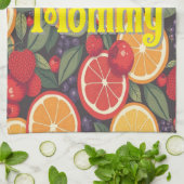 可愛いカラフルフルーツパターン – おもしろい夏デザイン キッチンタオル (折り畳み)