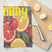 可愛いカラフルフルーツパターン – おもしろい夏デザイン キッチンタオル (四つ折り)