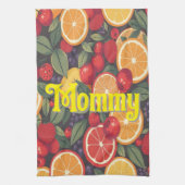 可愛いカラフルフルーツパターン – おもしろい夏デザイン キッチンタオル (縦)