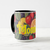 可愛いカラフルフルーツパターン – おもしろい夏デザイン マグカップ (正面左)