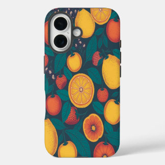 可愛いカラフルフルーツパターン – おもしろい夏デザイン iPhone 16ケース