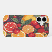 可愛いカラフルフルーツパターン – おもしろい夏デザイン iPhone 16ケース (裏面横)