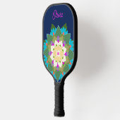 可愛いカラフルフローラパーソナライズされた曼荼羅 ピックルボールラケット (左)