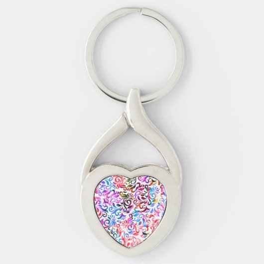 可愛いカラフルフローラルパターンケースメイトiPhone cas キーホルダー (正面)