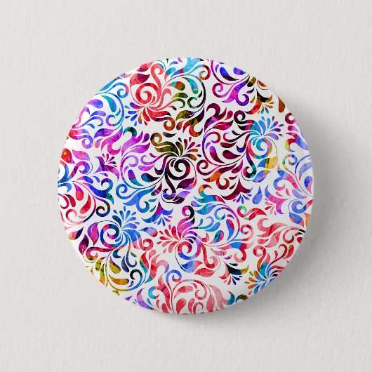 可愛いカラフルフローラルパターンケースメイトiPhone cas 缶バッジ (正面)