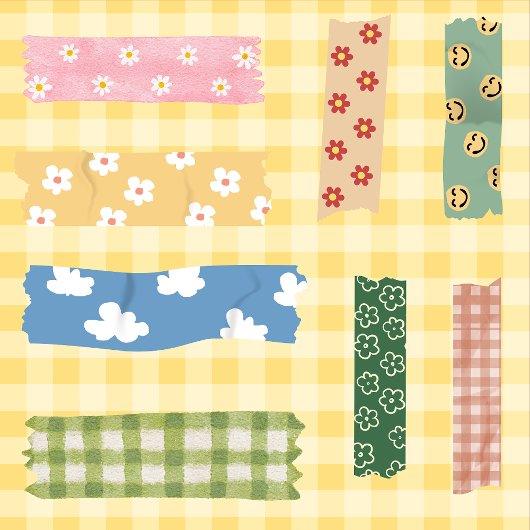 可愛いカラフルフローラルパターンテープのスクラップブック シール