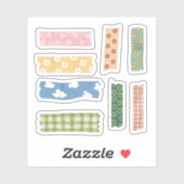 可愛いカラフルフローラルパターンテープのスクラップブック シール (シート)