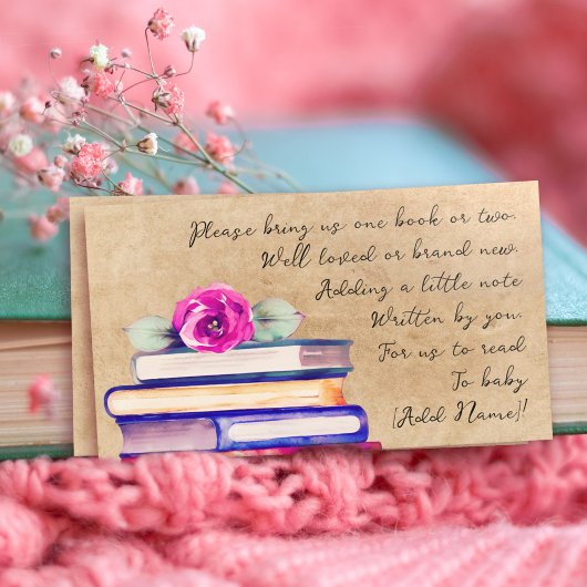 可愛いカラフルフローラ水彩画ベビー エンクロージャーカード