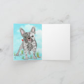 可愛いカラフルブルドッグフランスのグリーティングカード カード (内部)