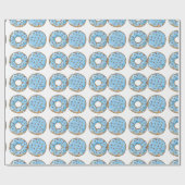 可愛いカラフルブルードーナツ誕生日パーティー ラッピングペーパー (フラット)