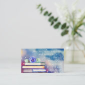 可愛いカラフルブルーバラ水彩画ベビー エンクロージャーカード (スタンド正面)