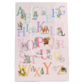 可愛いカラフルベアトリックスのポッターアルファベット ミディアムペーパーバッグ (裏面)