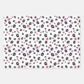 可愛いカラフルペットの肉柄とハート柄 ラッピングペーパーシート (正面3)