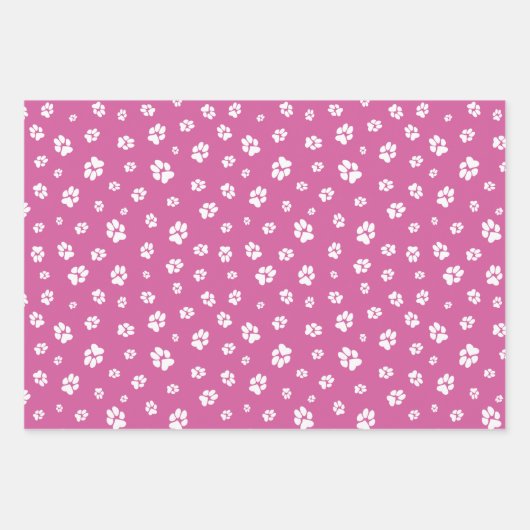 可愛いカラフルペットの肉柄とハート柄 ラッピングペーパーシート (正面2)