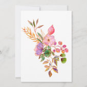 可愛いカラフルボホウォーター色フローラ赤ちゃんシャワー 招待状 (裏面)