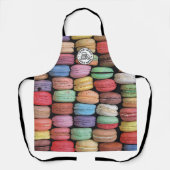 可愛いカラフルマカロンベーカリーロゴ エプロン (正面)