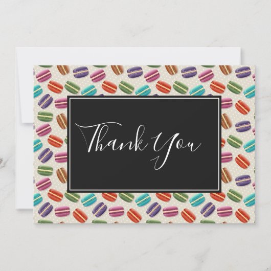 可愛いカラフルマカロン柄 サンキューカード (正面)