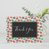 可愛いカラフルマカロン柄 サンキューカード (スタンド正面)