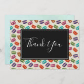 可愛いカラフルマカロン柄 サンキューカード (正面/裏面)