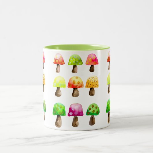 可愛いカラフルマッシュルーム2トーンコーヒーマグ ツートーンマグカップ (中央)