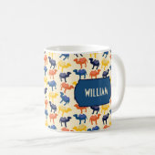可愛いカラフルマンガのラクダのパタパーソナライズされたーン コーヒーマグカップ (正面右)