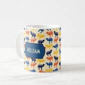 可愛いカラフルマンガのラクダのパタパーソナライズされたーン コーヒーマグカップ (正面左)