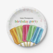 可愛いカラフルモダン誕生日 ペーパープレート (正面)