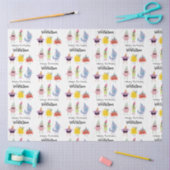 可愛いカラフルモンスタおもしろいーズ子供の誕生日名 薄葉紙 (クラフト)