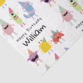 可愛いカラフルモンスタおもしろいーズ子供の誕生日名 薄葉紙 (詳細)