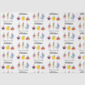 可愛いカラフルモンスタおもしろいーズ子供の誕生日名 薄葉紙 (正面)