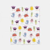 可愛いカラフルモンスターズおもしろいキッズパターン フリースブランケット (正面)