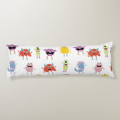 可愛いカラフルモンスターズおもしろいキッズパターン ボディピロー (裏面)