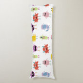 可愛いカラフルモンスターズおもしろいキッズパターン ボディピロー (正面縦)