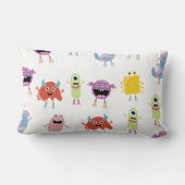可愛いカラフルモンスターズおもしろいキッズパターン ランバークッション (裏面)