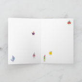 可愛いカラフルモンスターズおもしろいボーイズ誕生日パーティー カード (内部)