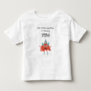 可愛いカラフルモンスターズおもしろいボーイズ誕生日パーティー トドラーTシャツ